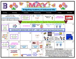 May 2023 Activities Calendar